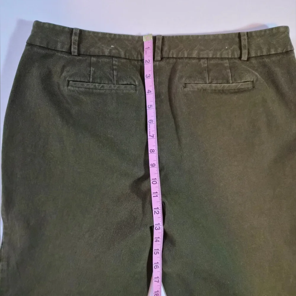 ​Talbots Greenwich Refined Denim Wide-Leg Trousers - Green - High-Waist - 16P - Picture 8 of 9